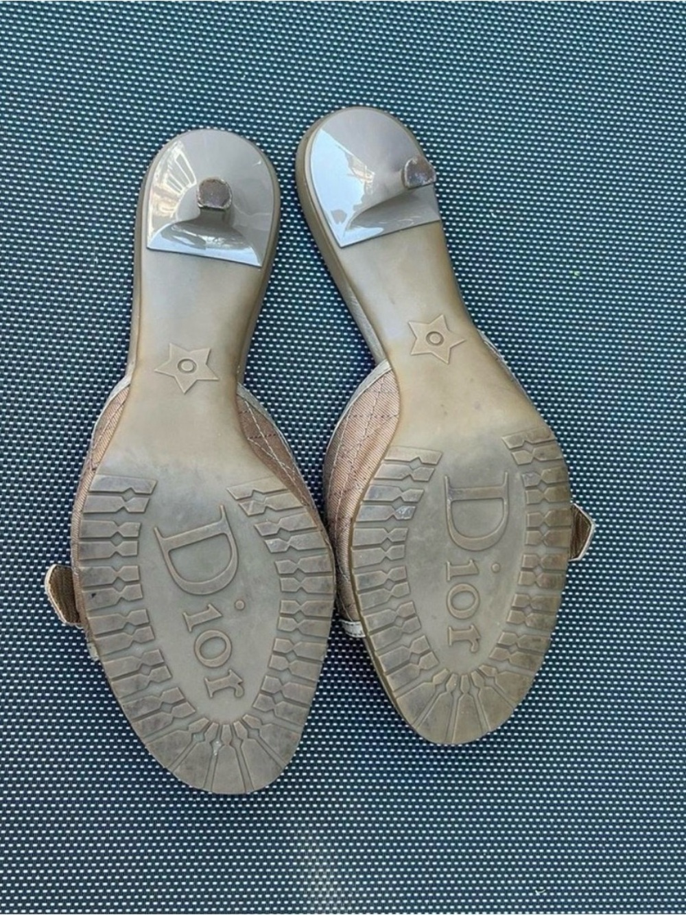 Vintage 2004 Dior Rasta Beige Leather Slide Mules with Multicolor Stripe - Picture 6 of 8